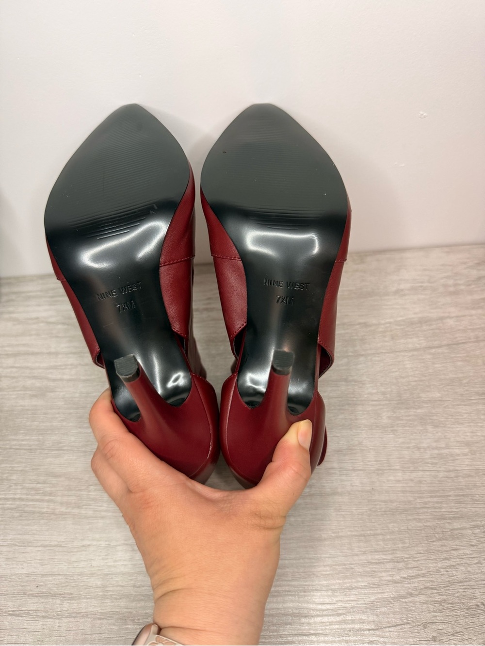Nine West Taylinneo Red Wine Leather Booties - Size 7.5 NWOT - Picture 4 of 6
